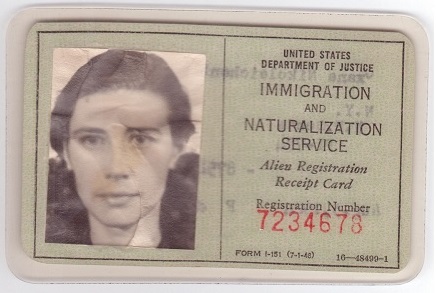 history alien registration receipt card