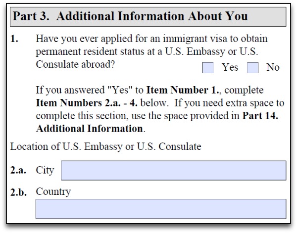 Part 3 Screenshot of I-485 Instructions