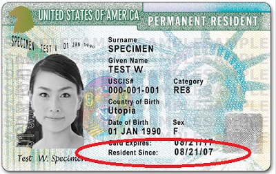 Resident Since date on permanent resident card is used to determine if you meet the continuous residence requirement