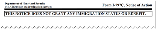 Sample I-797C Notice of Action