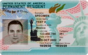 Form I-151 original green card front