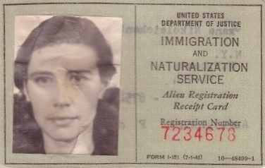 Form I-151 original green card front
