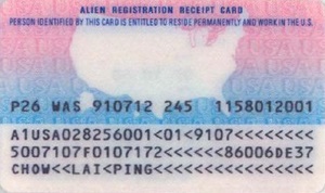 Back of green card from 1989-1997